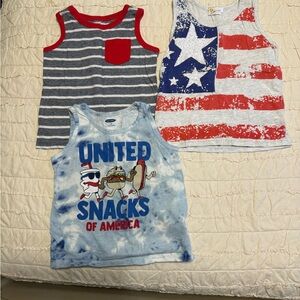 Kids Sleeveless Patriotic Tops Set